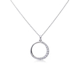Diamonfire | Half Pave Open Circle Necklace