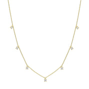 Diamonfire | Four Claw Gold Plated Station Necklace