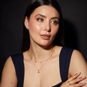 Diamonfire | Four Claw Gold Plated Station Necklace