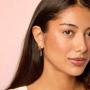 Bijoux De Mimi | Neve Gold Blue Droplet Double Huggie Earrings