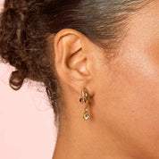 Bijoux De Mimi | Neve Gold Crystal Droplet Double Huggie Earrings
