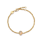Daisy London | Opal October Birthstone Bracelet - Gold plate