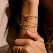 Daisy London | Opal October Birthstone Bracelet - Gold plate