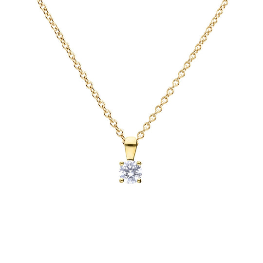 Diamonfire |  Gold plated four claw 0.5ct pendant