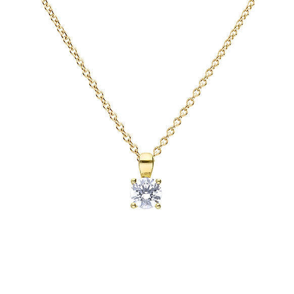 Diamonfire |  Gold plated four claw 0.75ct pendant