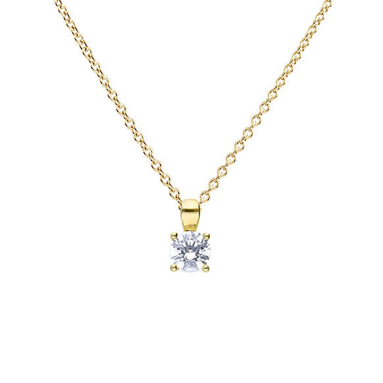 Diamonfire |  Gold plated four claw 0.75ct pendant