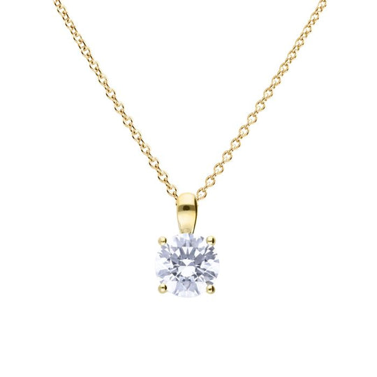 Diamonfire |  Gold plated four claw 2ct pendant