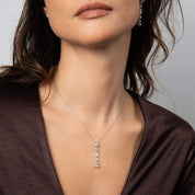 Diamonfire | Elongated half Bezel Pendant
