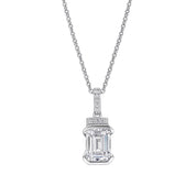 Diamonfire | Emerald Cut Half Bezel Drop Pendant