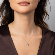Diamonfire | Emerald Cut Half Bezel Drop Pendant