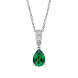Diamonfire | Bezel & Teardrop Emerald Green Pendant