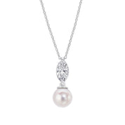 Diamonfire | Marquise Pearl Drop Pendant