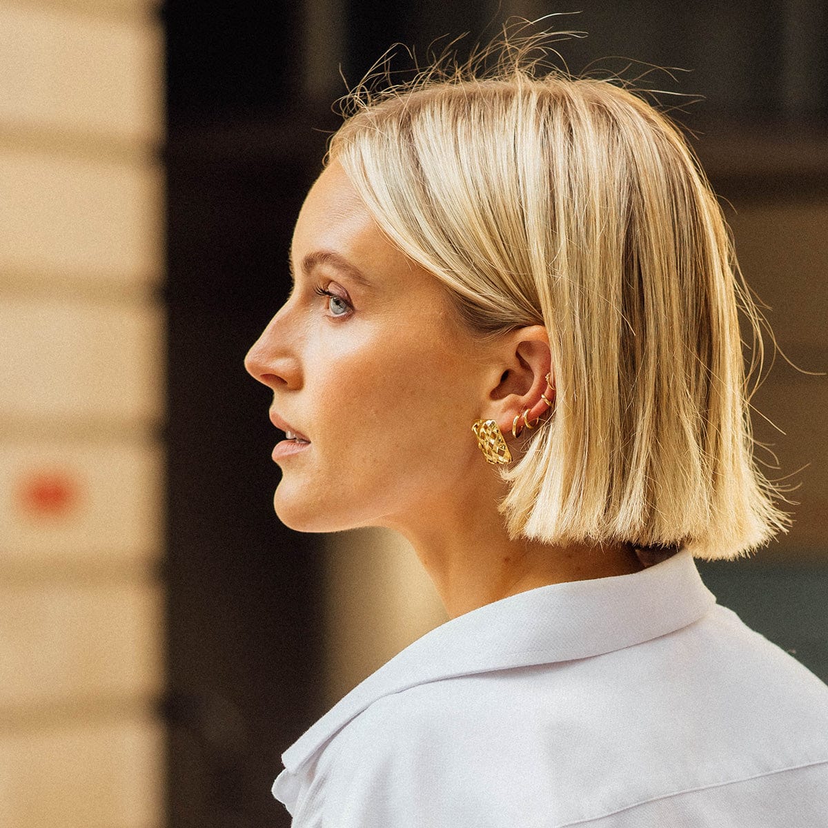 Daisy London | Polly Sayer Huggies - MEDIUM Gold Plated