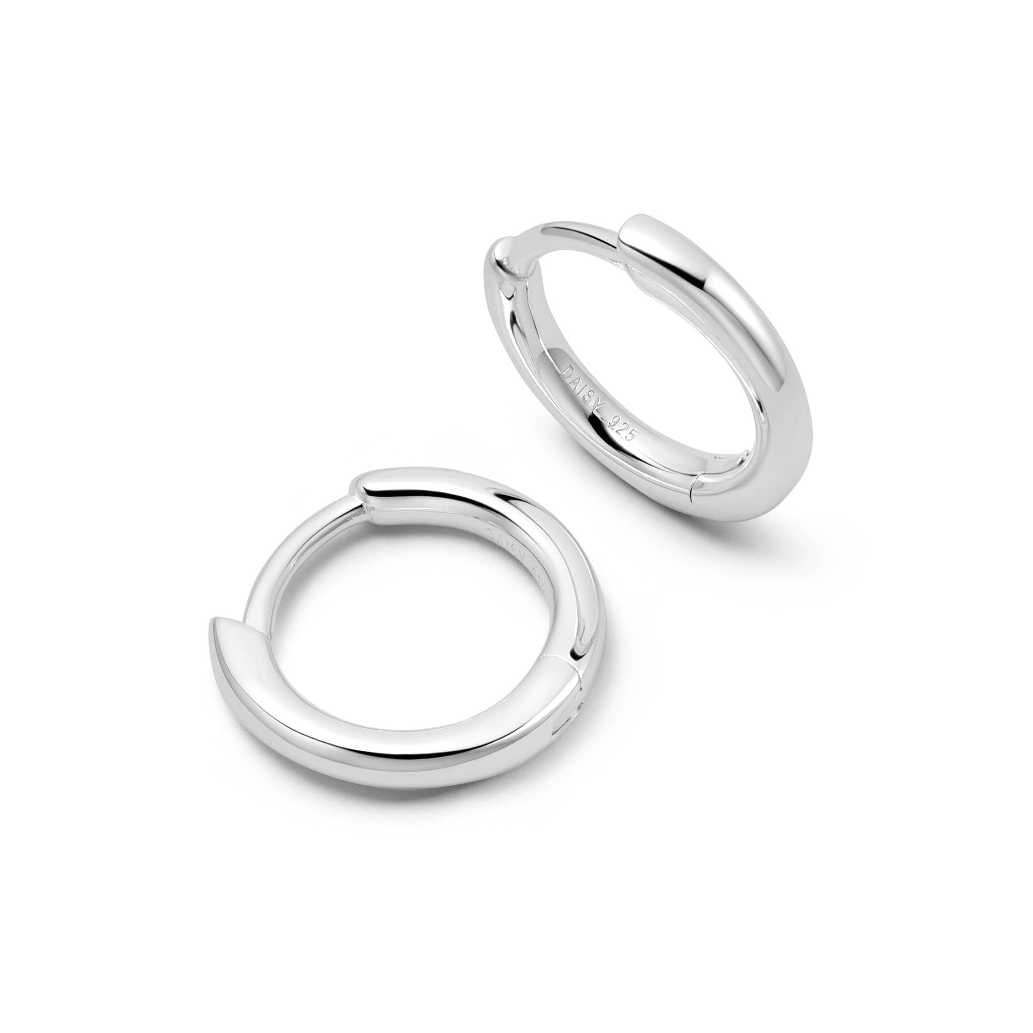 Daisy London Polly Sayer Large Silver Huggie Earrings