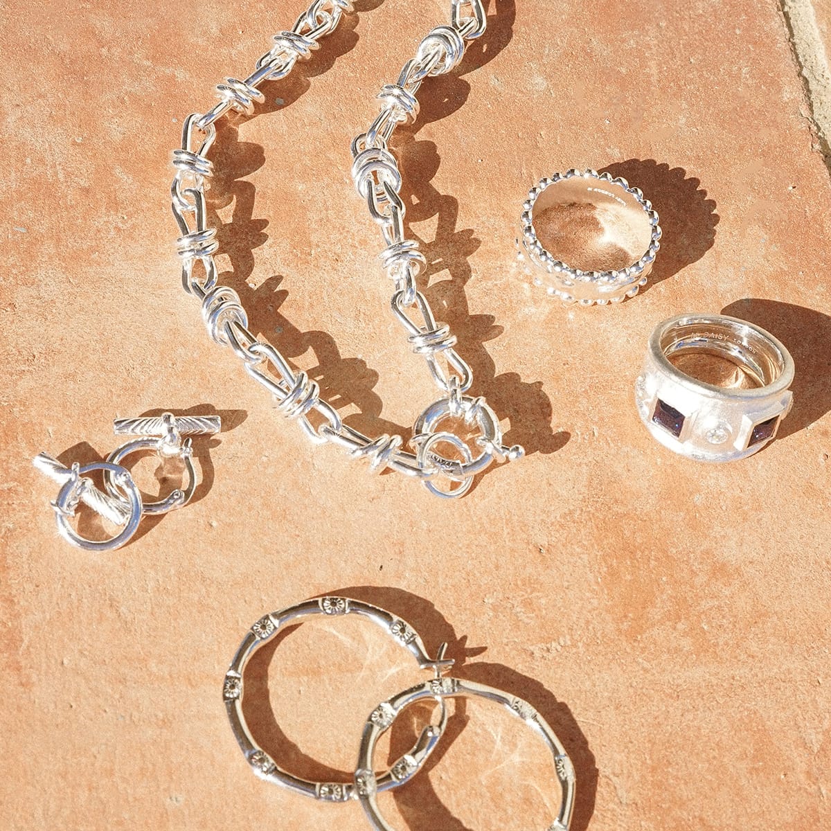 Daisy London | Polly Knot Chain Necklace Silver Plate