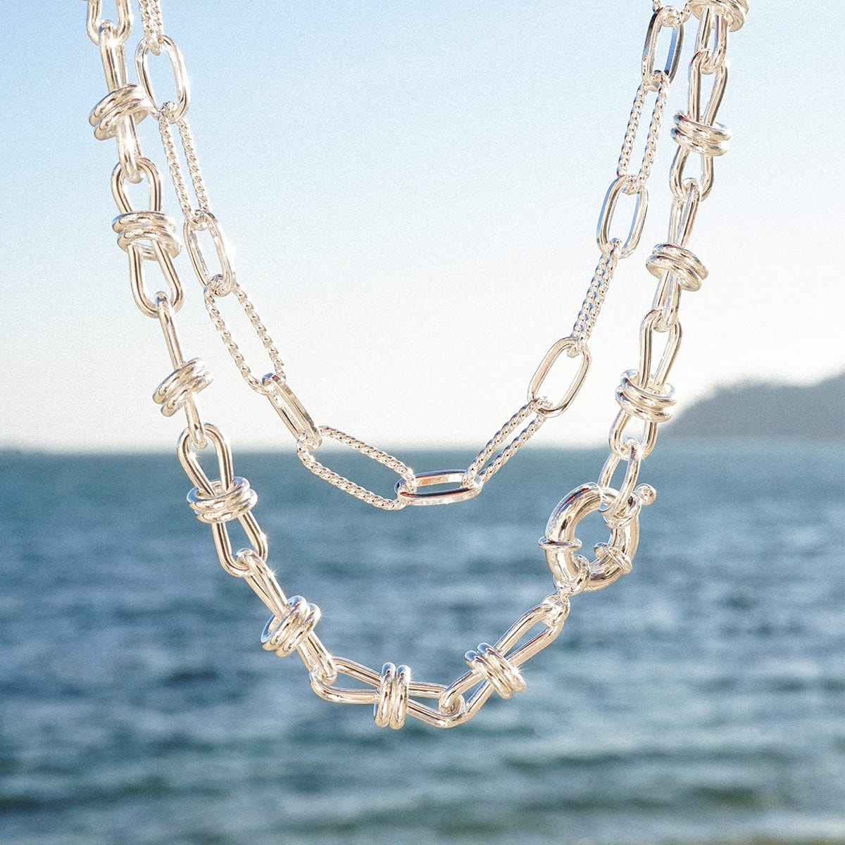 Daisy London | Polly Knot Chain Necklace Silver Plate