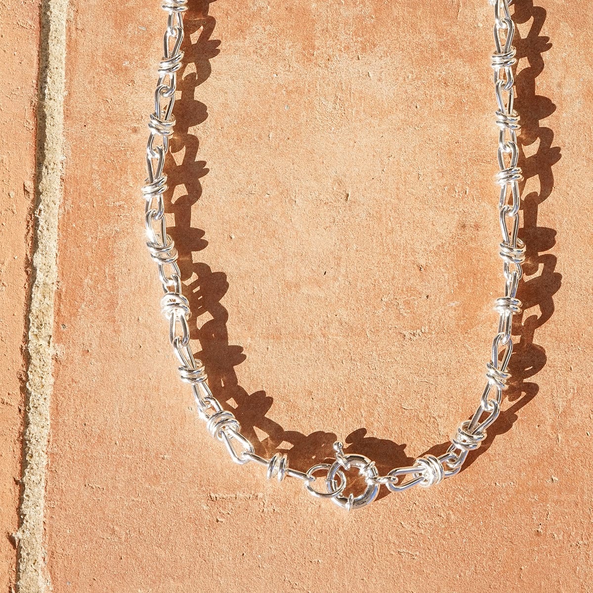 Daisy London | Polly Knot Chain Necklace Silver Plate