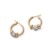 Daisy London | Polly Newman Crystal Bead Hoop Earrings 18ct Gold Plate