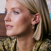 Daisy London | Polly Newman Crystal Bead Hoop Earrings 18ct Gold Plate