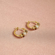 Daisy London | Polly Newman Crystal Bead Hoop Earrings 18ct Gold Plate