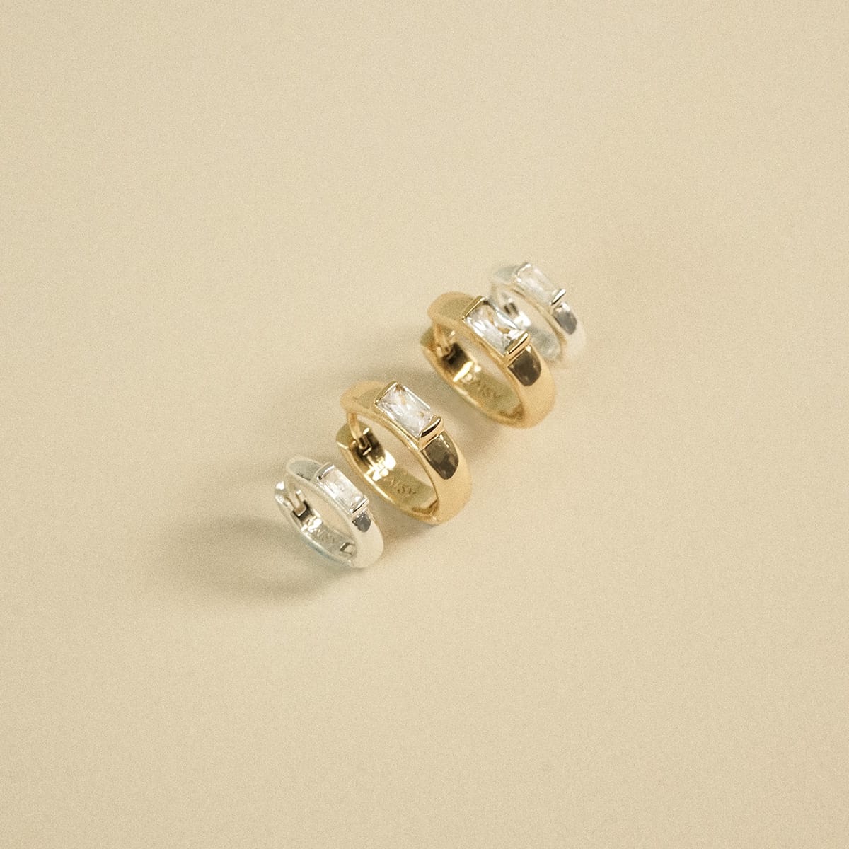 Daisy London | Polly Newman Mixed Metal Huggie Earring Stack