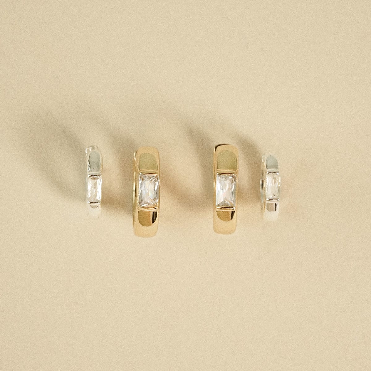 Daisy London | Polly Newman Mixed Metal Huggie Earring Stack