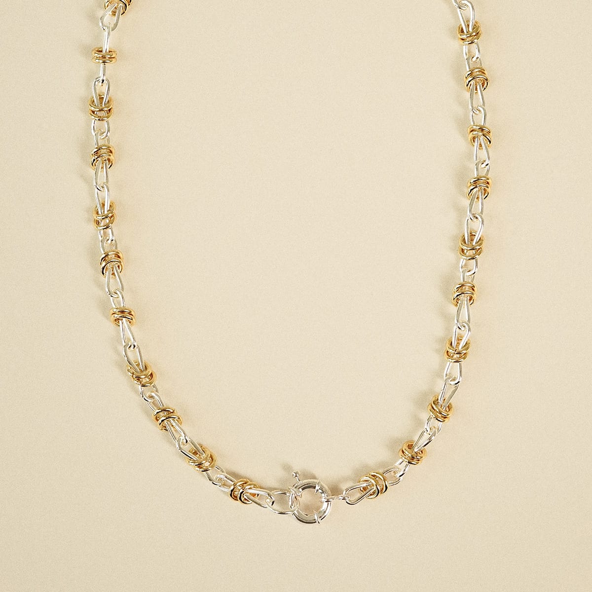 Daisy London | Polly Newman Mixed Metal Knot Chain Necklace