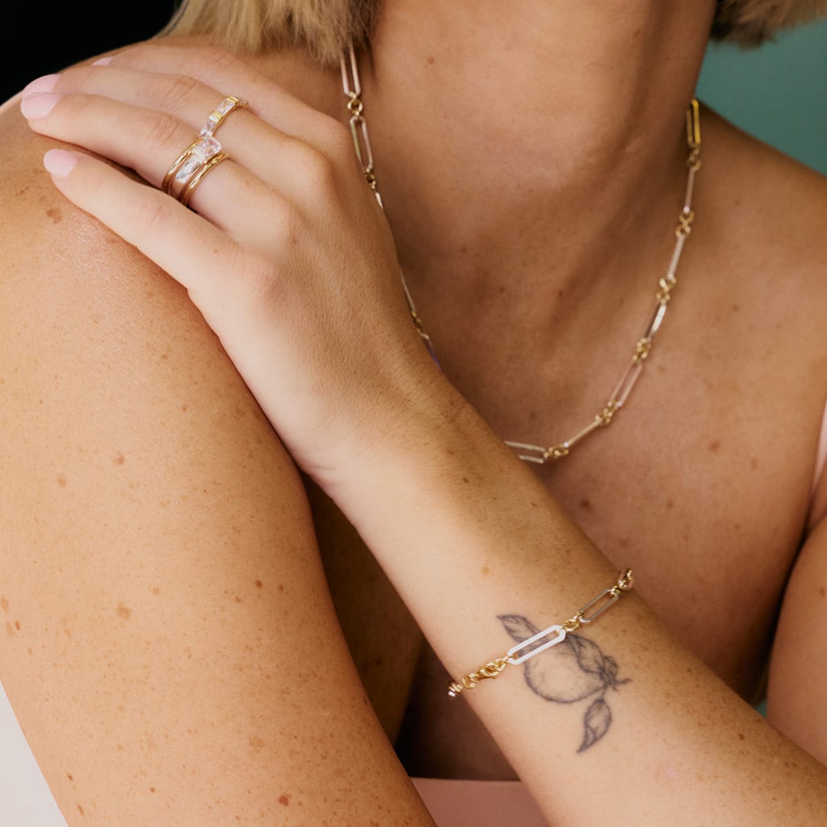 Daisy London | Polly Newman Mixed Metal Paperclip Chain Bracelet