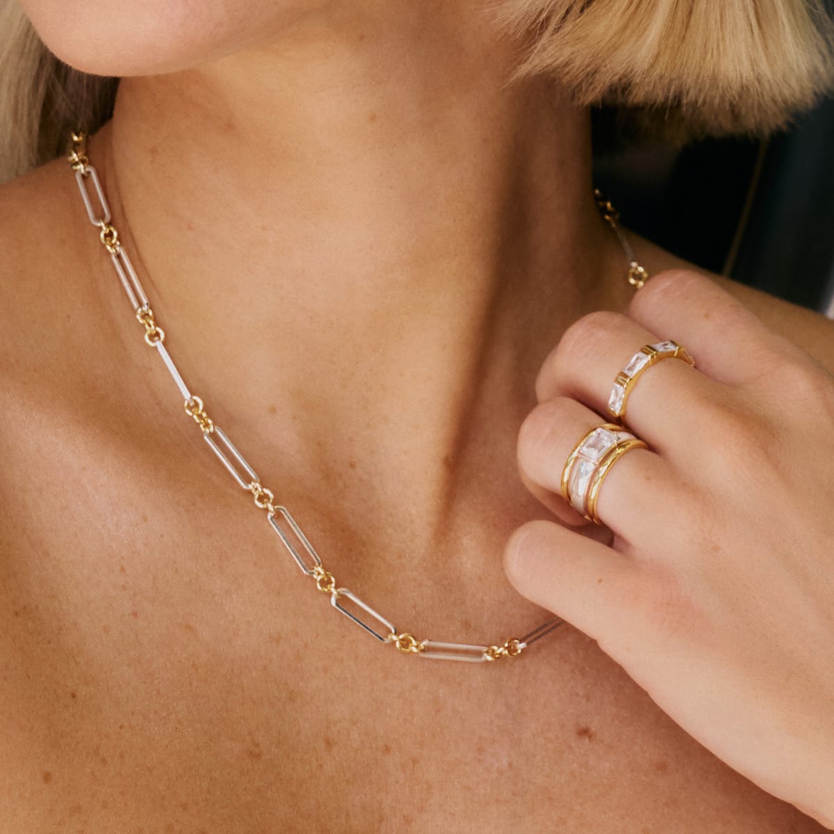Daisy London | Polly Newman Mixed Metal Paperclip Chain Necklace