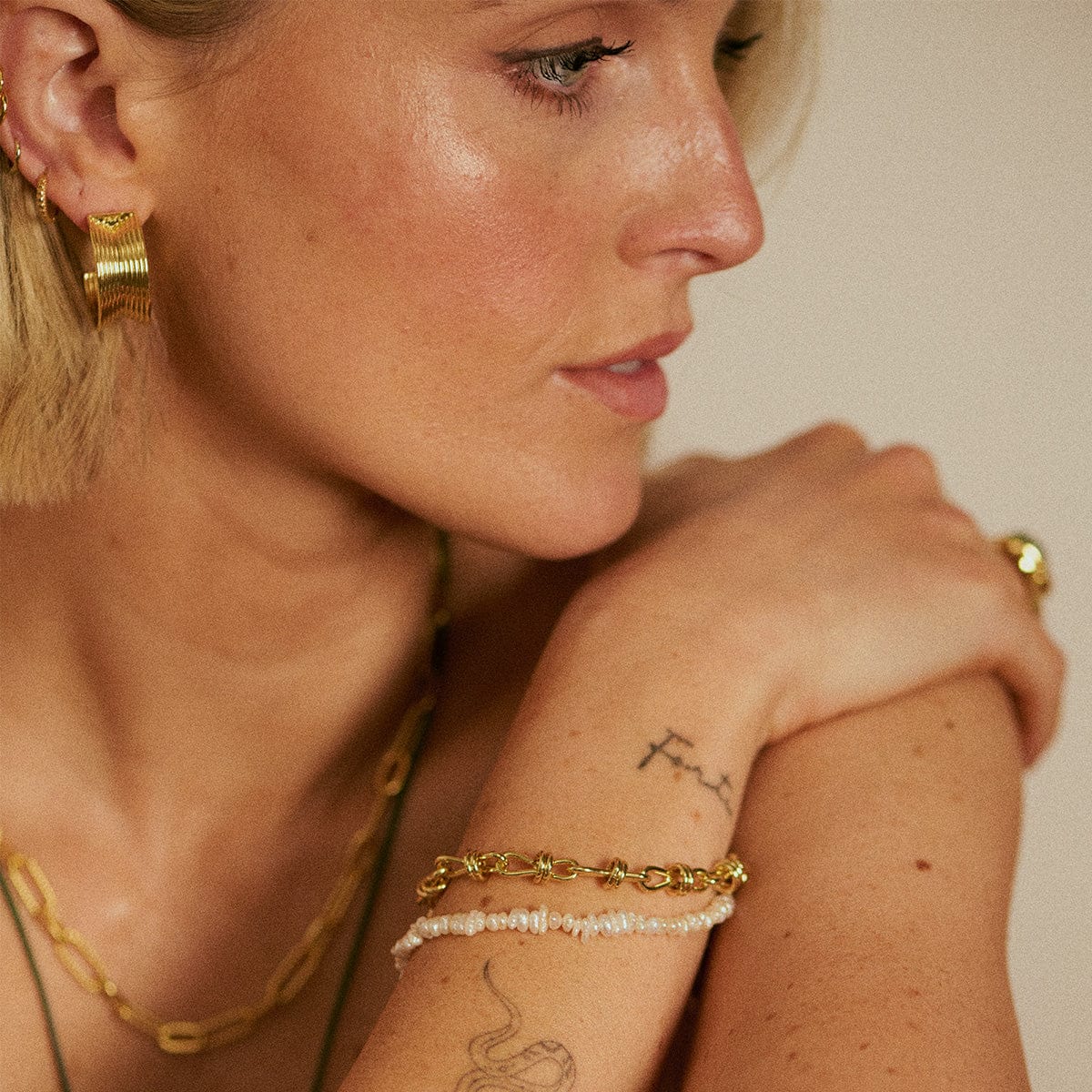 Daisy London | Polly Knot Chain Bracelet 18ct Gold Plate
