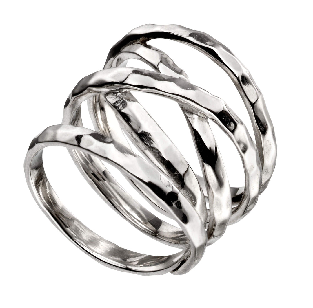 Penmans |  Hammered Wide Wrap Silver Ring