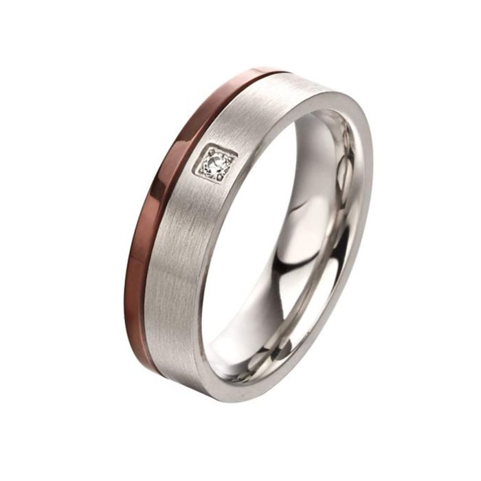 Fred Bennett | Brushed Steel & Brown IP Ring