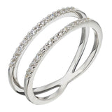 Penmans | Silver Double Band Sparkle Ring