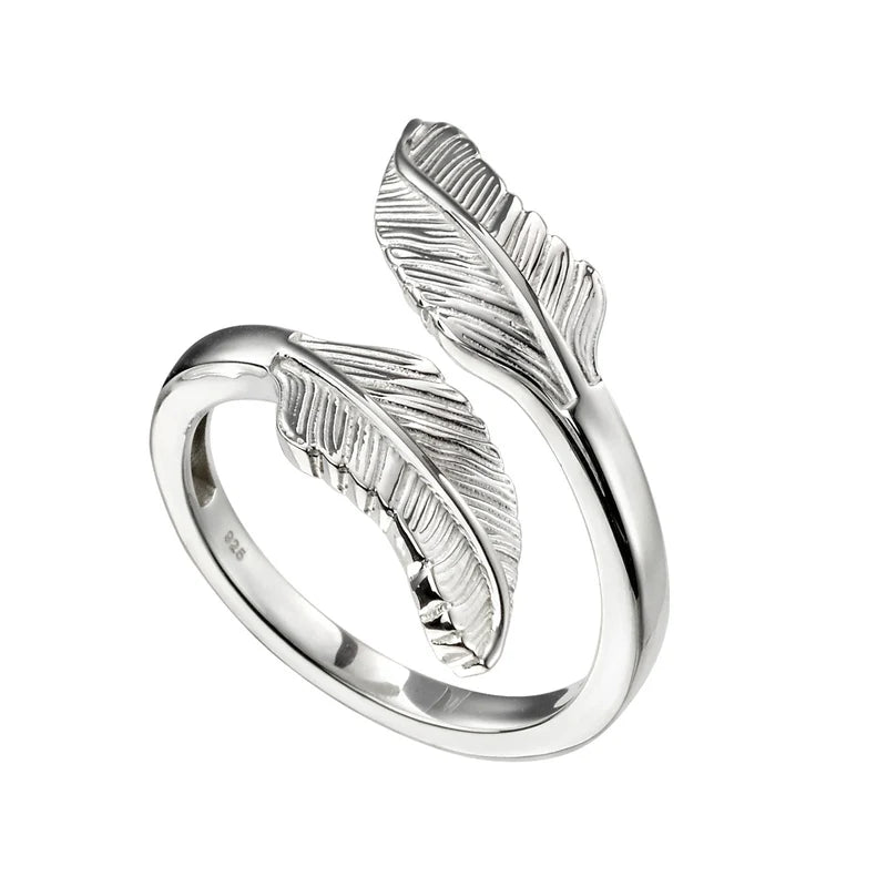 Penmans | Silver Feather Wrap Around Ring