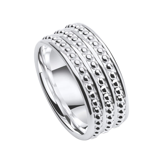 Penmans | Millegrain Wide Band Silver Ring