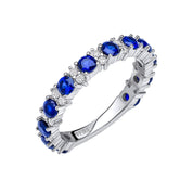 Diamonfire | Two Tone Created Sapphire 1/2 Eternity Ring