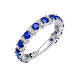 Diamonfire | Two Tone Created Sapphire 1/2 Eternity Ring