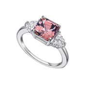 Diamonfire | Square Cut Trilogy Ring - Morganite Pink