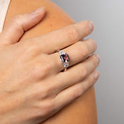 Diamonfire | Square Cut Trilogy Ring - Morganite Pink