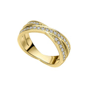 Diamonfire | Criss Cross Ring - Gold Plate