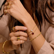 Daisy London | Moonstone June Birthstone Bracelet - Gold plate