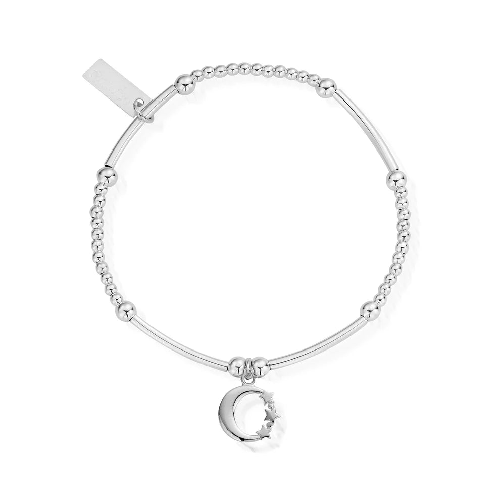 ChloBo |  Cute Mini Moon & Star Sterling Silver Bracelet