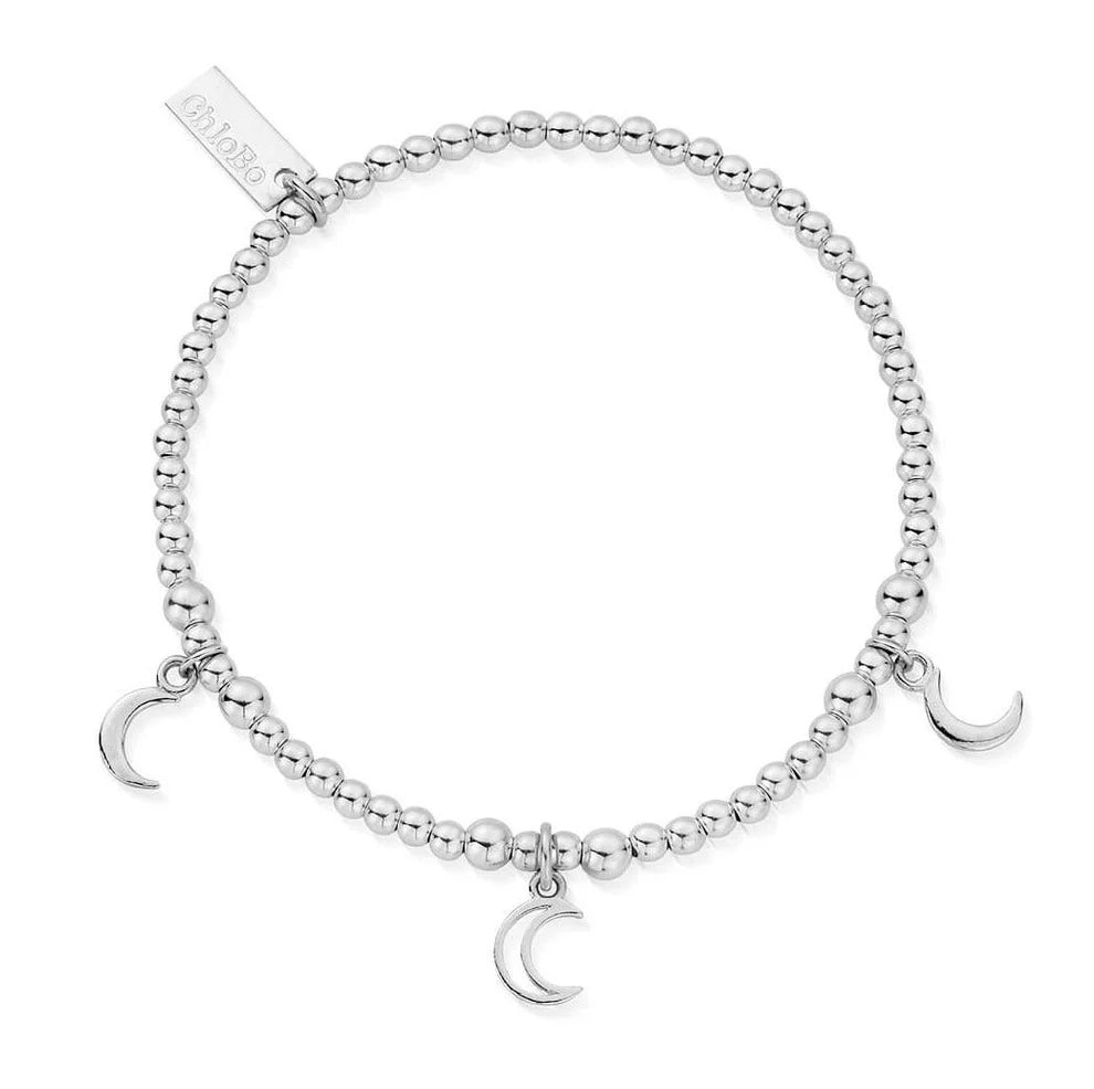 ChloBo |  Triple Moon Small Ball Sterling Silver Bracelet