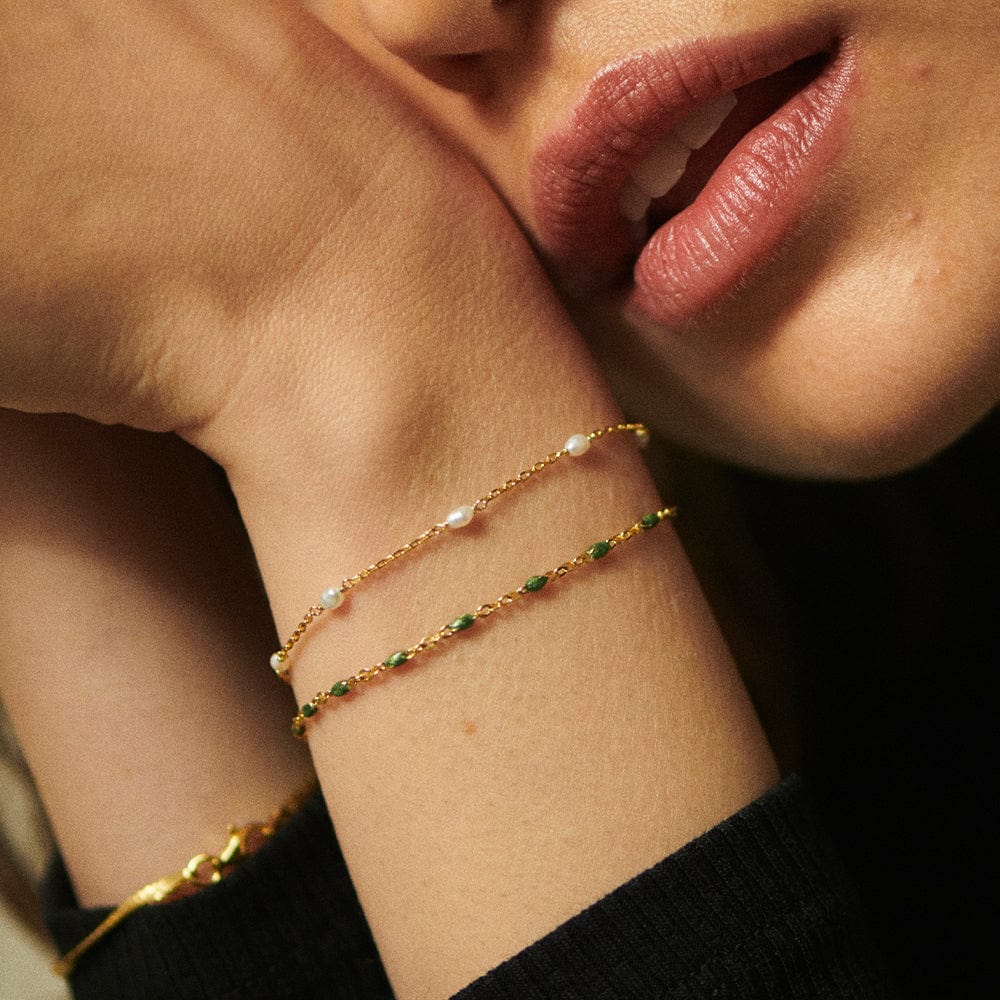 Daisy London | Treasures Seed pearl Chain Bracelet - Gold Plate