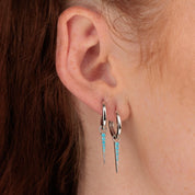 Scream Pretty | Turquoise Spike Charm Hoops