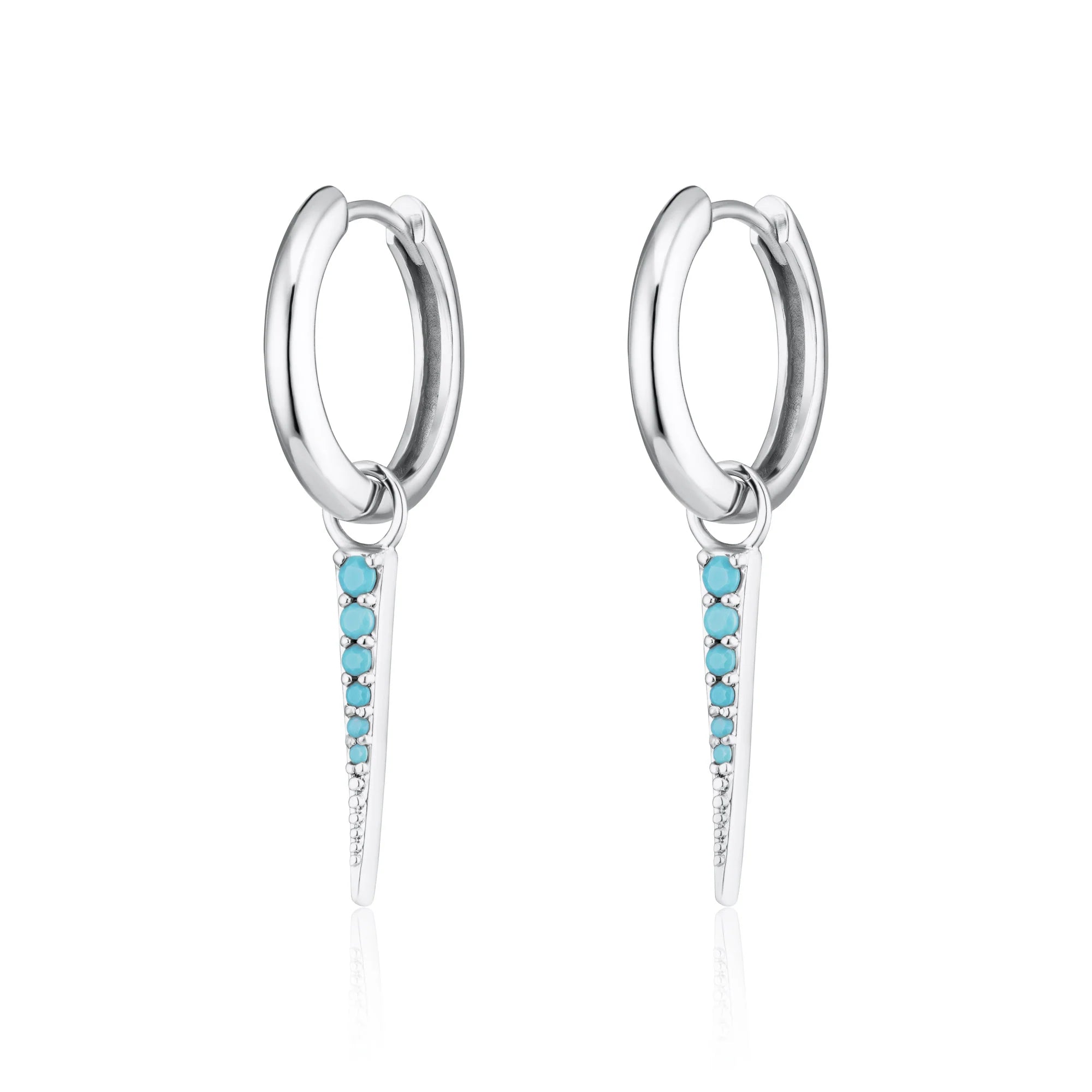Scream Pretty | Turquoise Spike Charm Hoops