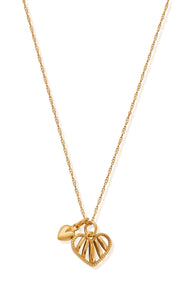 ChloBo | Gold Tiny Twisted Rope Chain Loving Hearts Necklace
