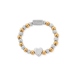 ChloBo | Gold & Silver Inset heart Ring