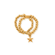 ChloBo | Gold mini Raised Heart Double Ring