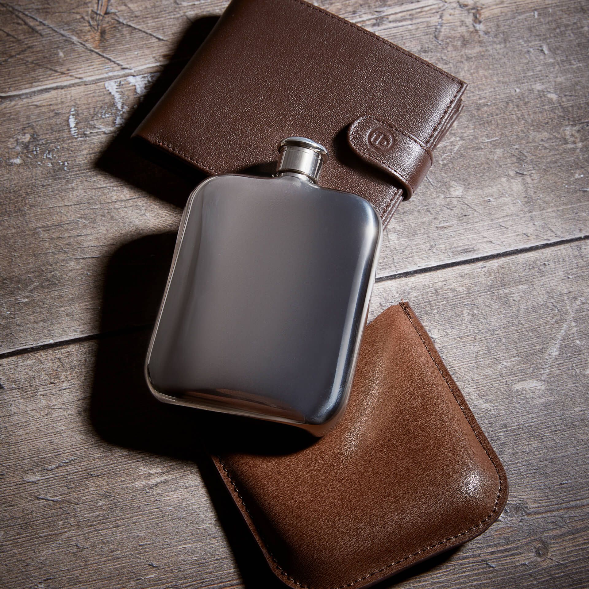 Fred Bennett | Hip Flask with Leather Sleeve
